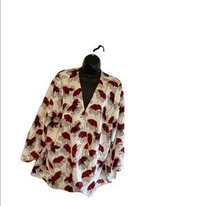 White and Burgundy blouse